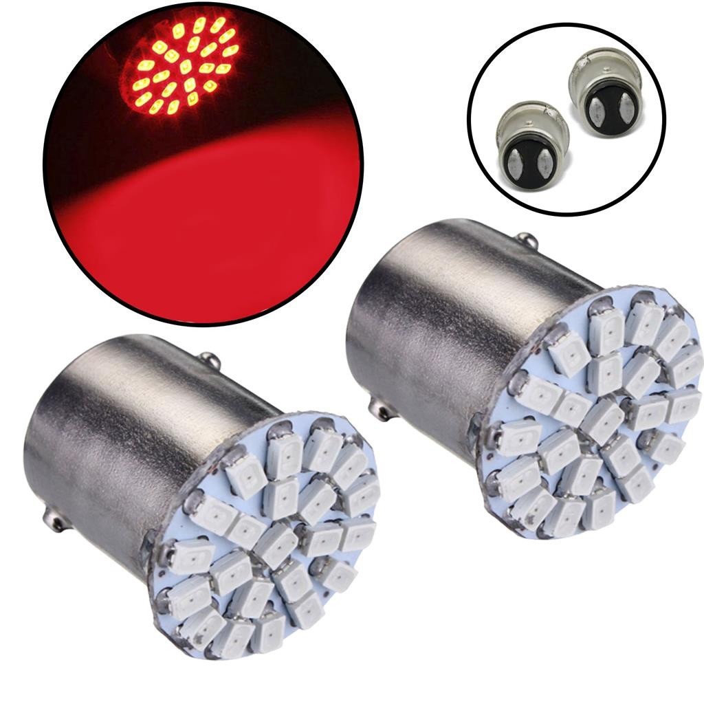 Par de Lampadas 2 Polos lanterna traseira Freio Vermelha 22 Leds 12v carro · foto 2