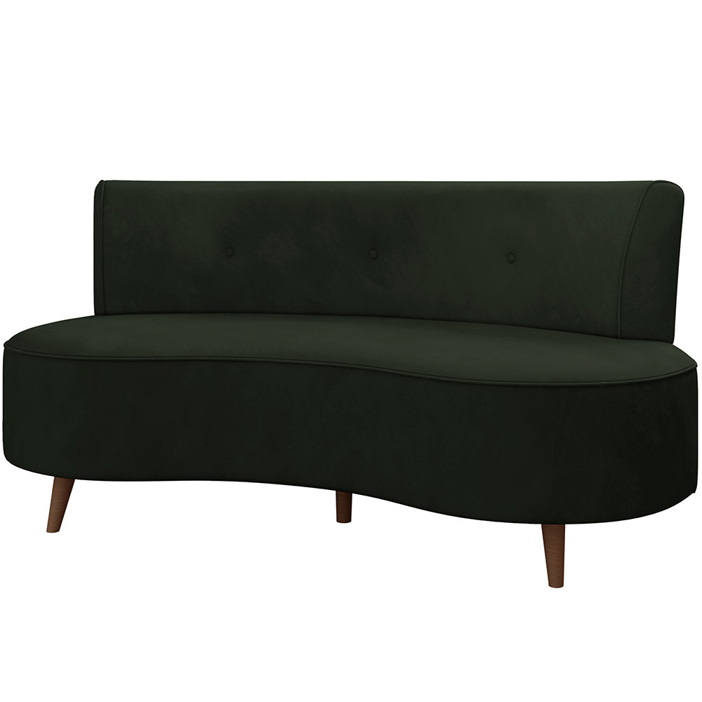 Sofá Chaise Living 2 Lugares 160cm para Sala Istambul K01 Veludo Verde - Lyam Decor - Home & Living