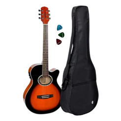 Violão Giannini Elétrico Gsf1d 3ts Gdc1 Kit Capa E Paletas
