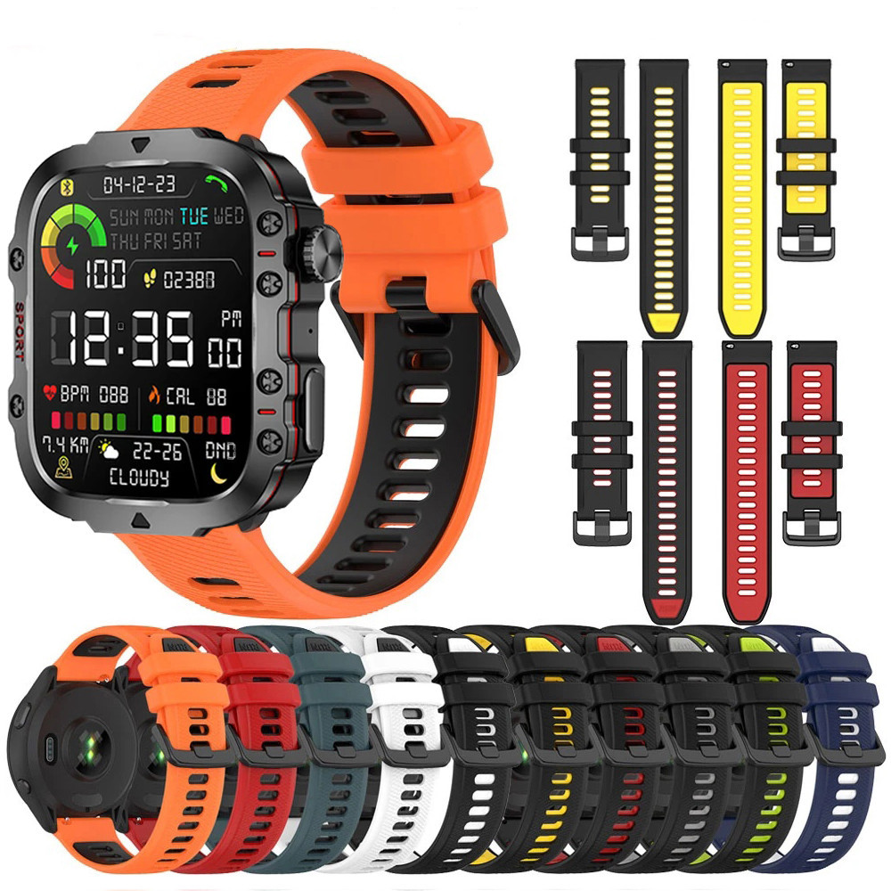 Pulseira Esportiva De Silicone Para Smartwatch Relógio Inteligente LIGE QX11 Quick 20mm 22mm Respirável Acessório