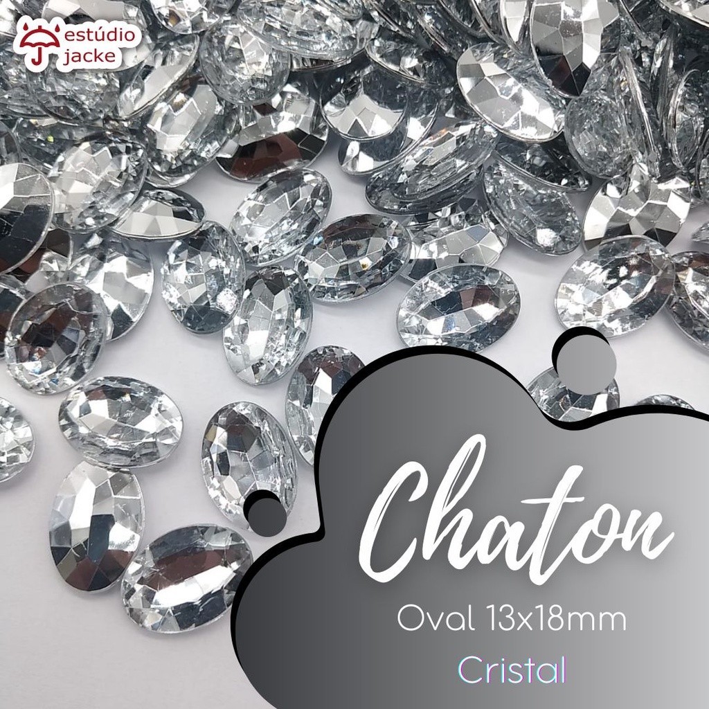 Chaton Oval 13x18mm - Cristal - Base Irregular em Oferta na Shopee