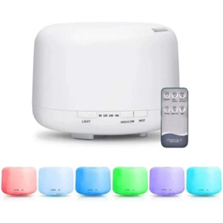 Umidificador Difusor Aromatizador 300ml Ultrassônico Estilo Branco com Led 7 cores com con...