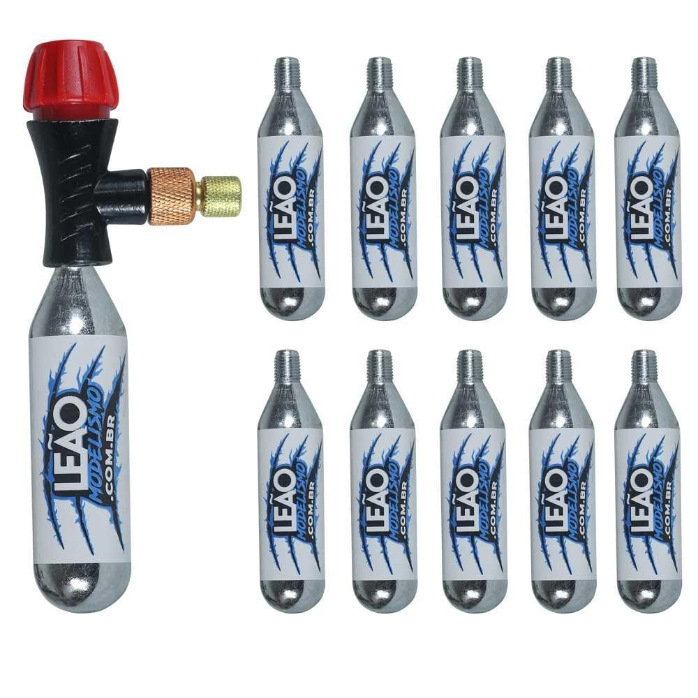 Bomba Encher Pneus A Gas Co2 + 10 Cilindros Bike Ciclismo em Oferta na Shopee