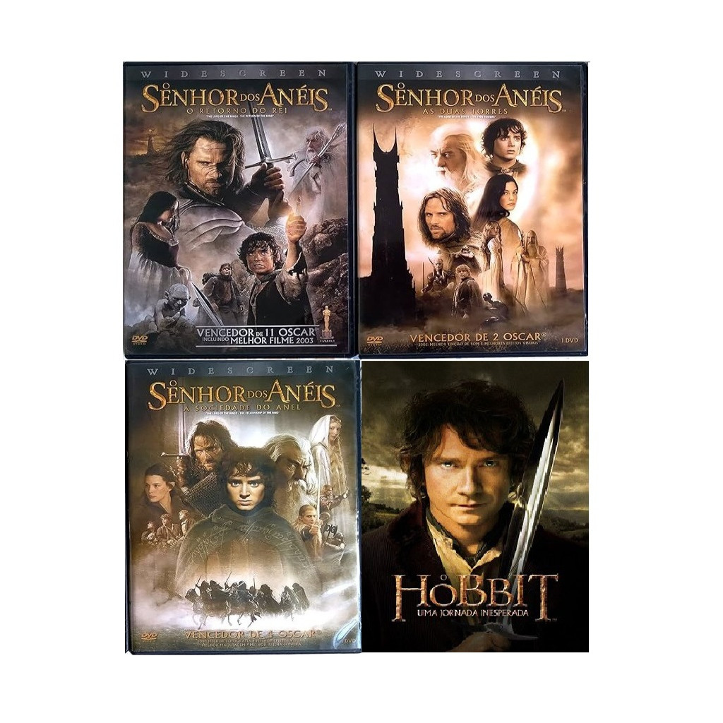 DVD: Coleção O Senhor dos Anéis Trilogia + O Hobbit Dublado editora