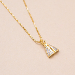 Colar Nossa Senhora Zircônias com Banho em Ouro 18k em Oferta na Shopee