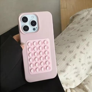 Ventosa 3D Suporte Litchi Padrão Caso De Telefone Para iPhone 16 15 Pro Max Plus 14 13 12 11 X XS XR Capa À Prova De Cho