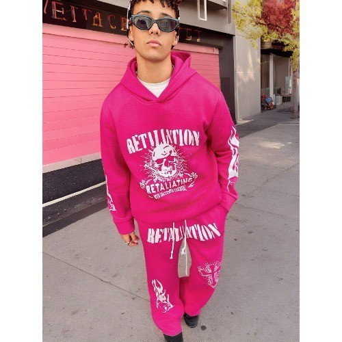 Conjunto de Moletom e Calça Estilo Urbano Masculino,, Graffiti com Crânio, Cruz, Chama, Roupa Esportiva Urbana