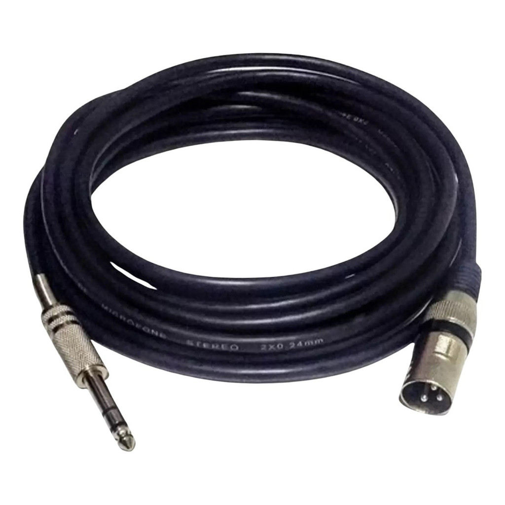 Cabo P/ Microfone P10 Stereo X Xlr Macho 10metros Balanceado em Oferta na Shopee