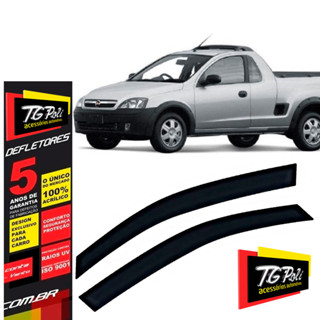 Calha de Chuva Chevrolet Montana 2003 a 2010 2 portas TG Poli Defletor Portas Protetor Janelas Fumê em Oferta na Shopee