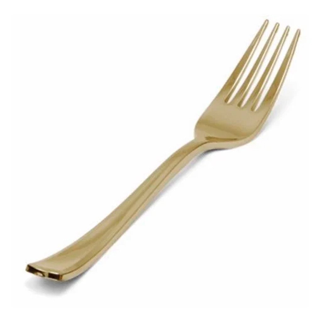 Garfo Refeição Dourado Gold Premium c/8 - Silver Plastic