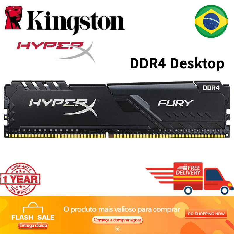 Kingston HyperX FURY DDR4 8GB 16GB 2133Mhz 2400MHz 2666MHz 3200MHz Memória RAM DIMM De Mesa Para Jogos 288 Pinos