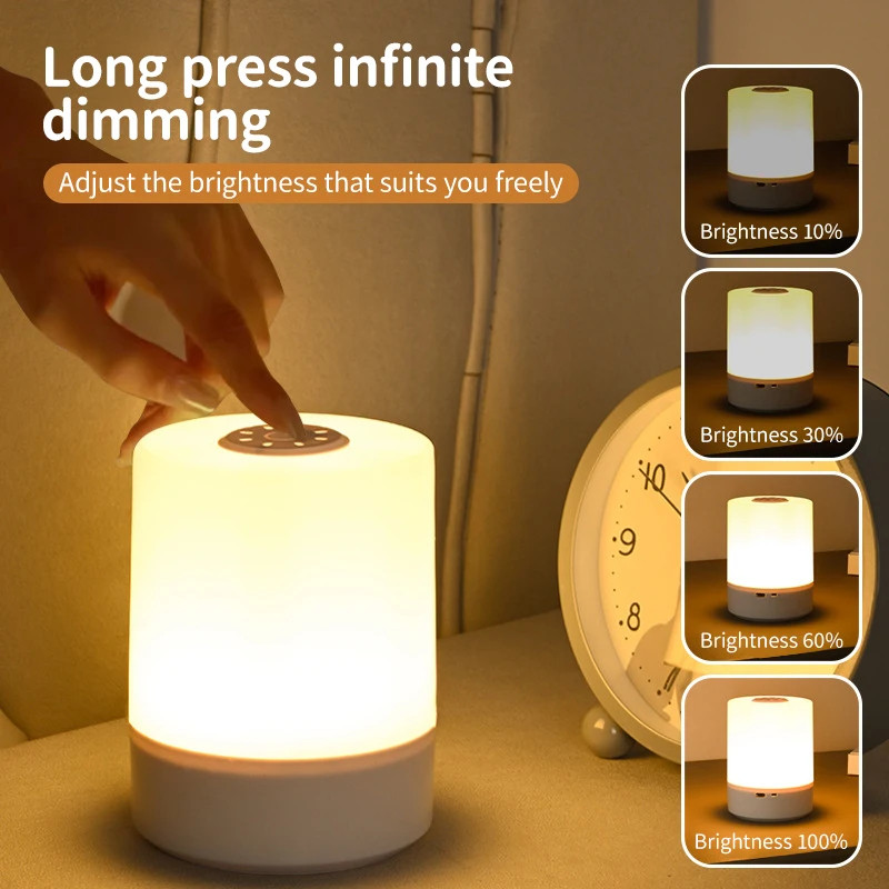 Luminária De Mesa Carregável Com Controle De Toque, Led Dimmable, Ideal Para Estudo E Leitura