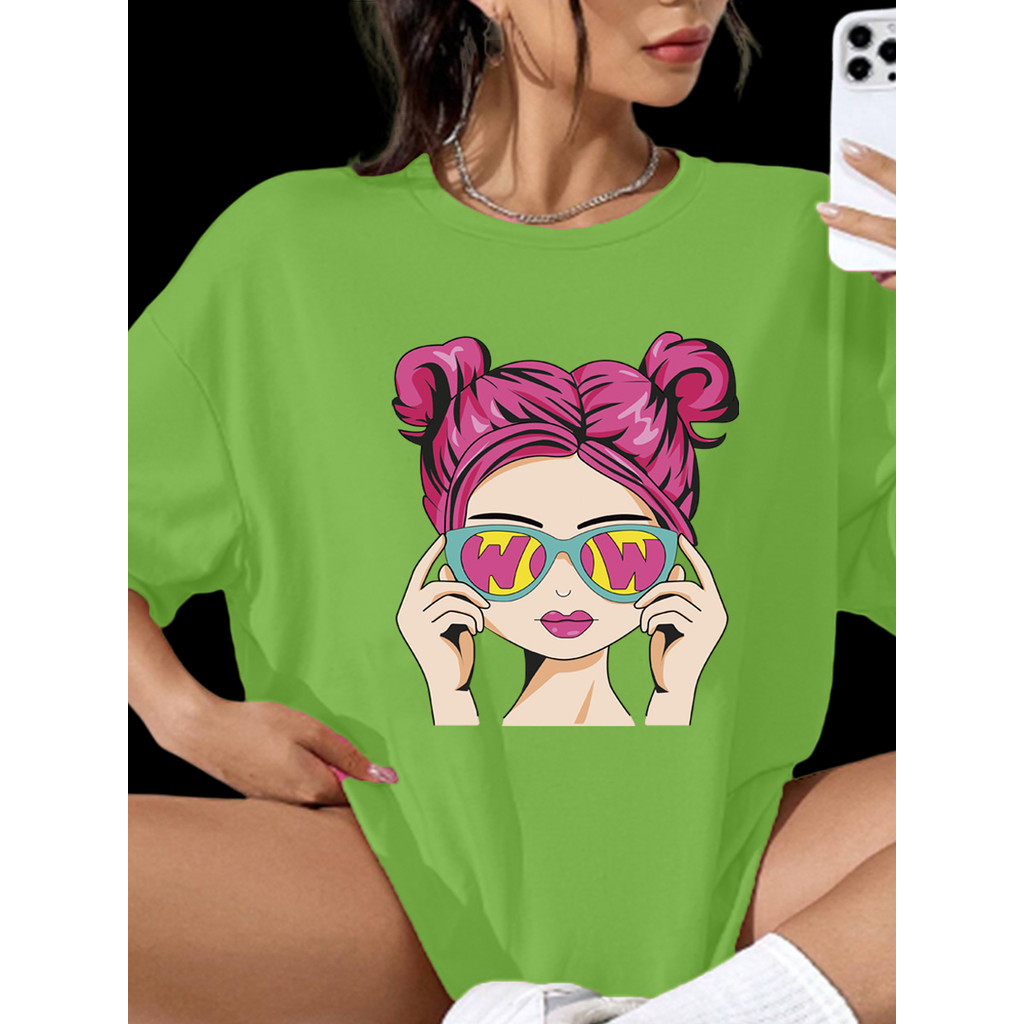 Camiseta Oversized T Shirt Estilosa Aesthetic Moda Blogueira Blusa Larga Plus Size Estampada Cabelo