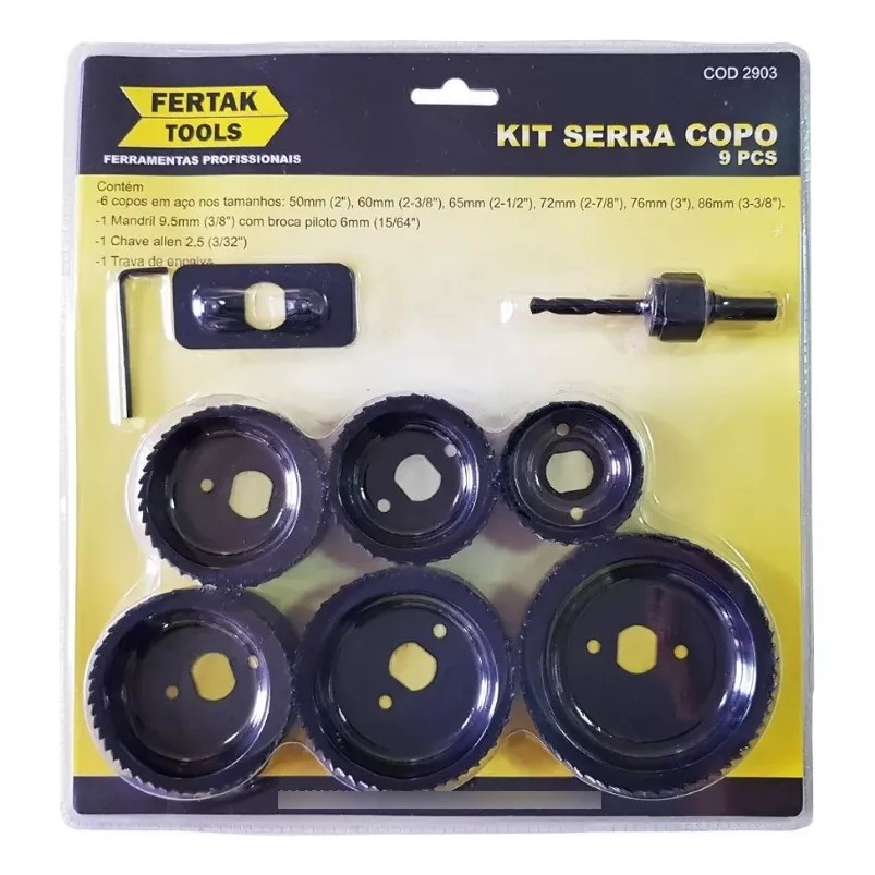 Serra Copo Jogo com 9 Peças Fertak em Oferta na Shopee