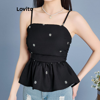 Lovito Regata feminina com pregas florais fofas L120LD1329 em Oferta na Shopee