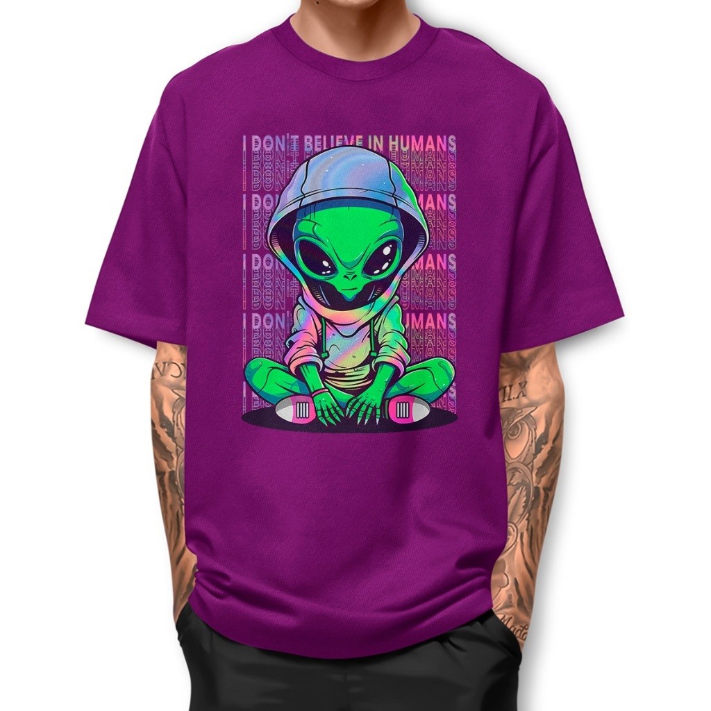 Camiseta Dont Believe ET Camiseta Algodão unissex de Alta Qualidade e 100% confortável estampada DTF