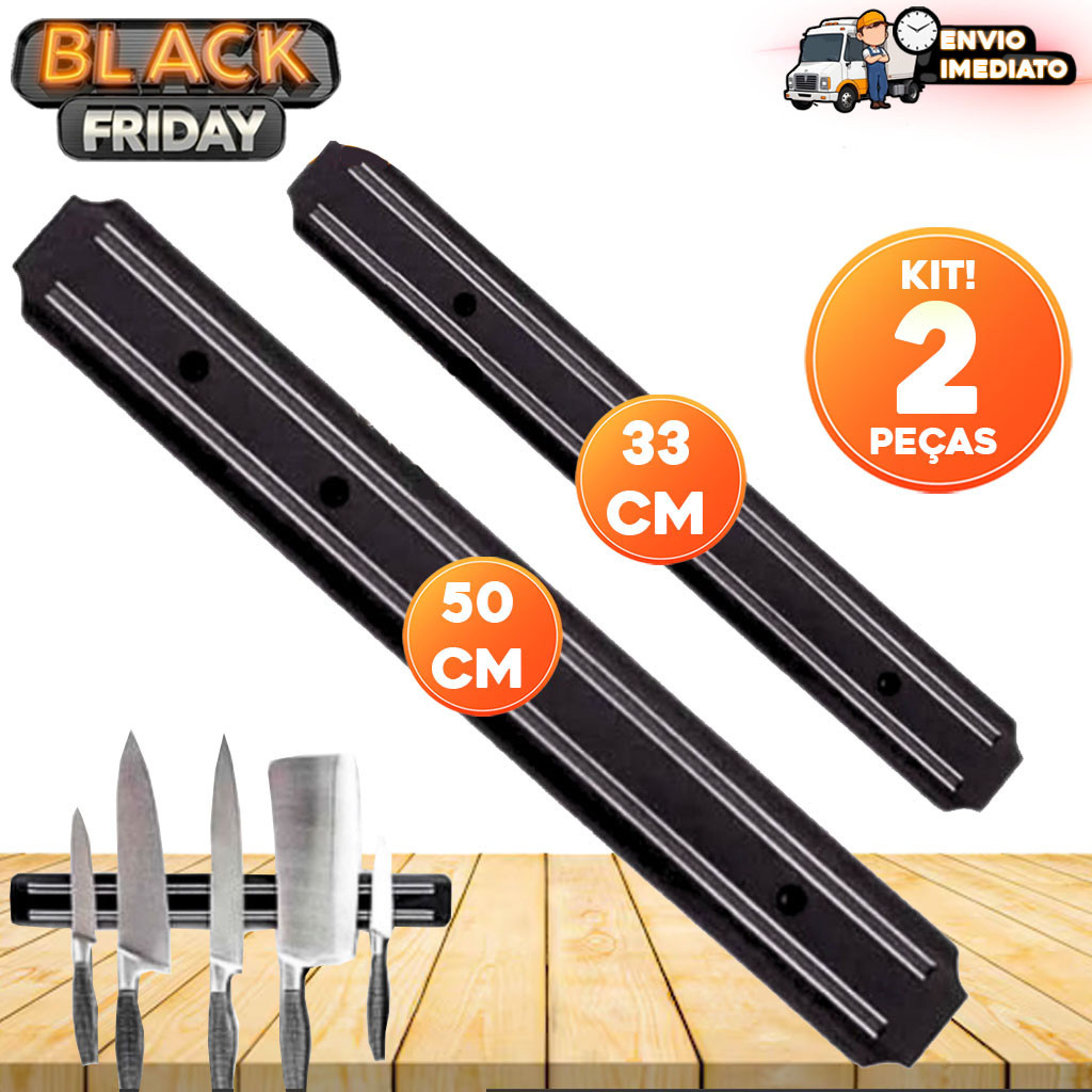 Kit com 2 Barras Magnéticas para Parede - Suporte para Facas e Utensílios de Cozinha, Organizador Imã so aqui em Oferta na Shopee