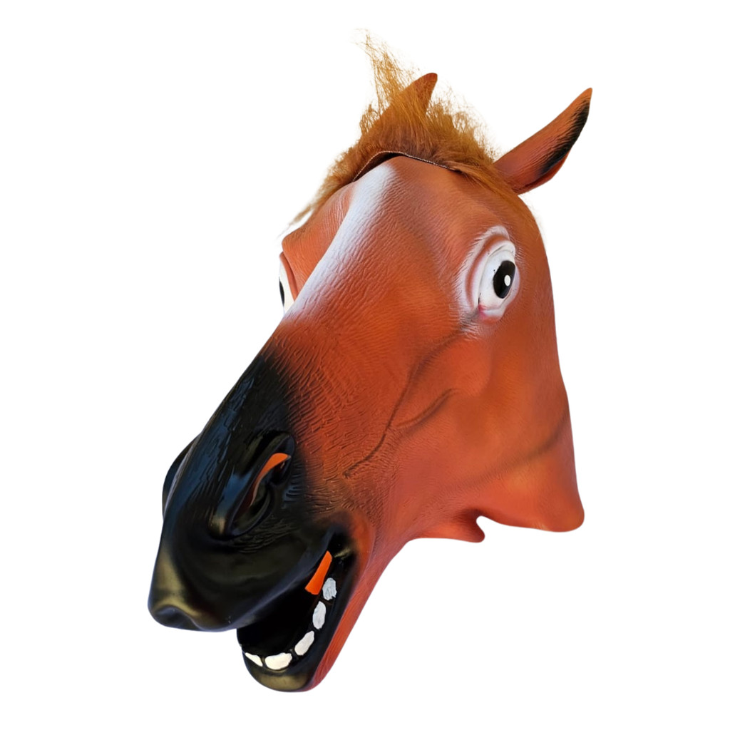 Mascara De Cavalo Cabeça Latex Cosplay Carnaval Halloween Fantasia Festa Fantasia, Festa, Plástico, Rosto Inteiro