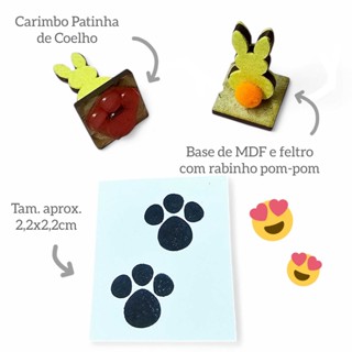 Carimbo Patinha Coelho - Base Decorativa em Oferta na Shopee