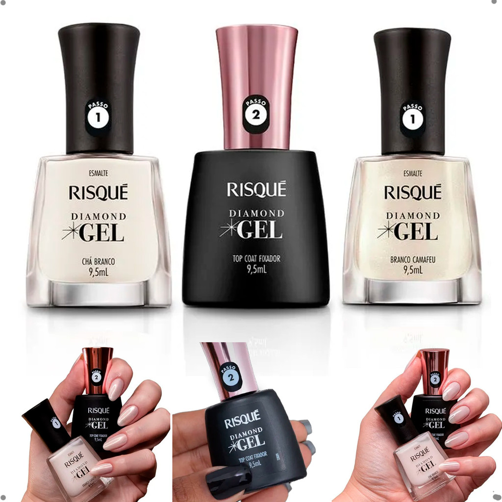 Kit esmalte Risqué Sofisticação Nude Elegância Durabilidade
