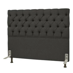 Cabeceira Cama Box Casal Queen 160cm Cristal Linho Cinza Escuro - JS Móveis