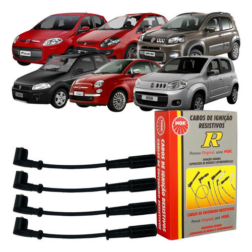 Cabo Vela Original NGK Palio Uno Strada Siena Fiorino Punto Fire Evo em Oferta na Shopee