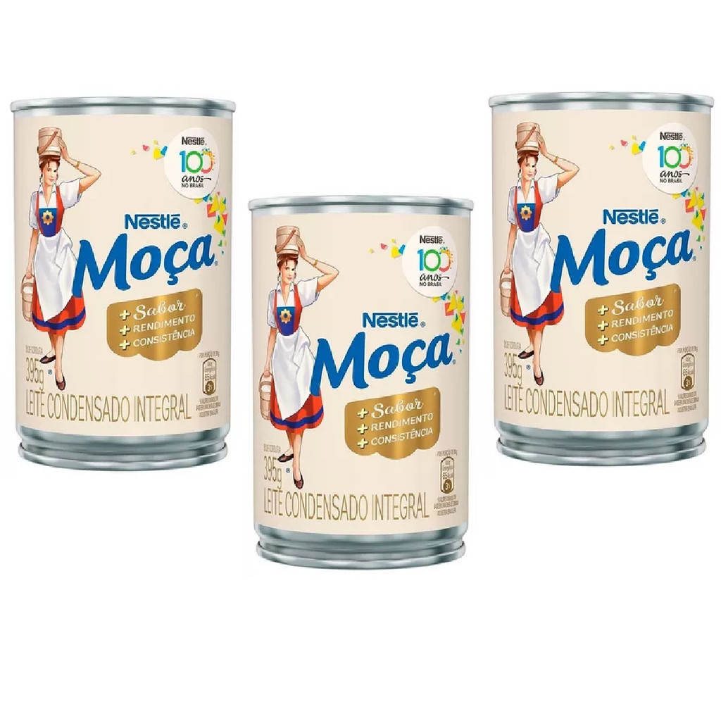 KIT 3 LEITE CONDENSADO NESTLE MOCA 395GR LATA