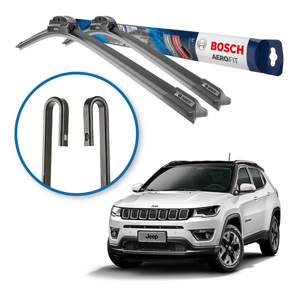 Limpador Para-brisa Bosch Jeep Compass 2016 2017 2018 2019 em Oferta na Shopee