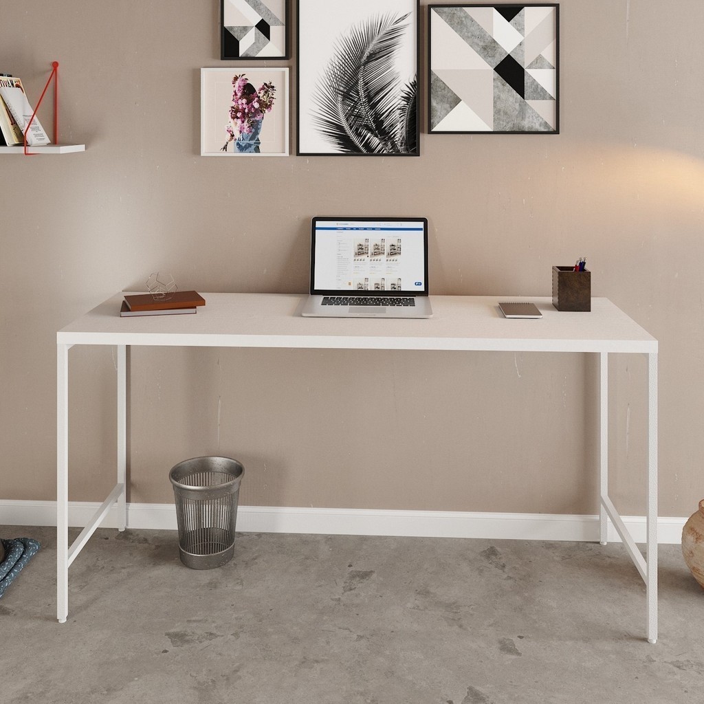 Escrivaninha Mesa Escritório Industrial 150cm Active Yescasa Branco/Branco Chess em Oferta na Shopee