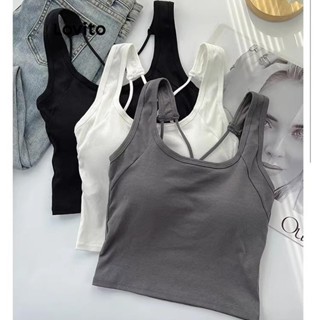 Lovito Regata feminina casual lisa cruzada com estrutura cruzada LNE52376