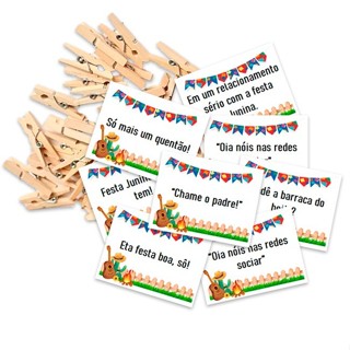 50 Tags de festa junina para Bebidas com Pregadores em Oferta na Shopee