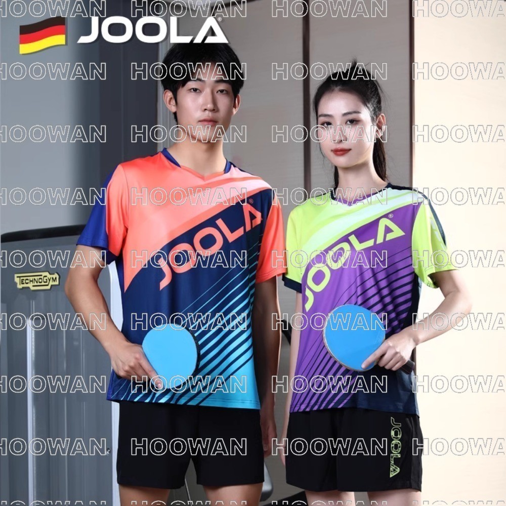 JOOLA 3205 Vestuário De Tênis De Mesa Profissional De Ping-pong Homens Mulheres Camiseta Esportiva De Manga Curta Sem Gola Respirável De Secagem Rápida Jersey