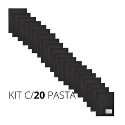 KIT 20 PASTA CATÁLOGO 10, 30, 50, E 100 ENVELOPES PRETA