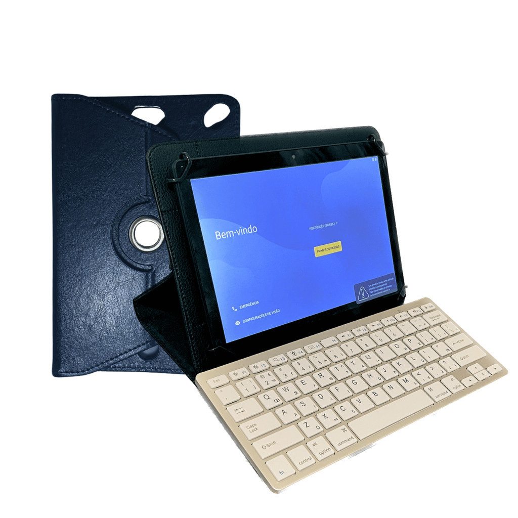 Kit Capa Case Giratória + Teclado p/ Positivo Twist Tab 5H 7 Pol