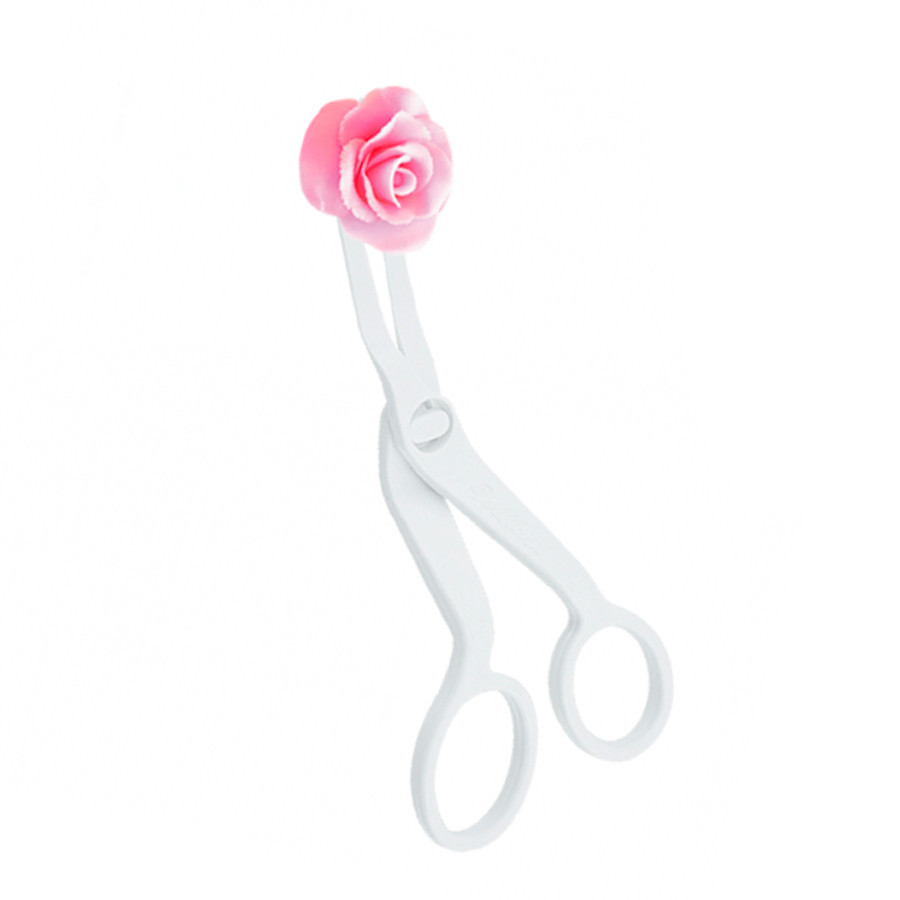 Tesoura de Confeitaria - Para Rosas de Glacê  - 13,5cm - 1 unidade - Silver Plastic  - Rizzo - Home & Living