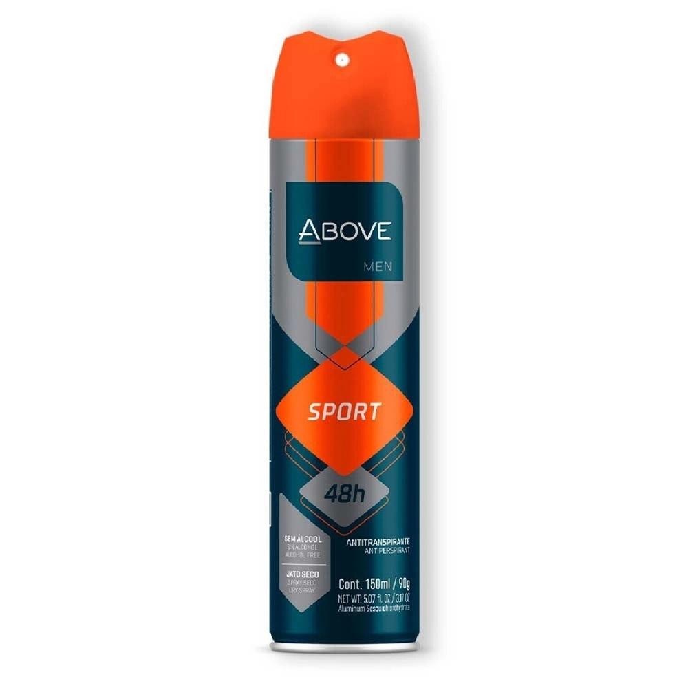 Desodorante Aerosol Above Men Sport sem Alcool 150ml em Oferta na Shopee