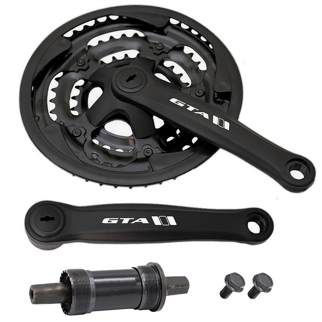 Kit 21v P/ Bicicleta Bike Coroa GTA 48D + Eixo Central Index