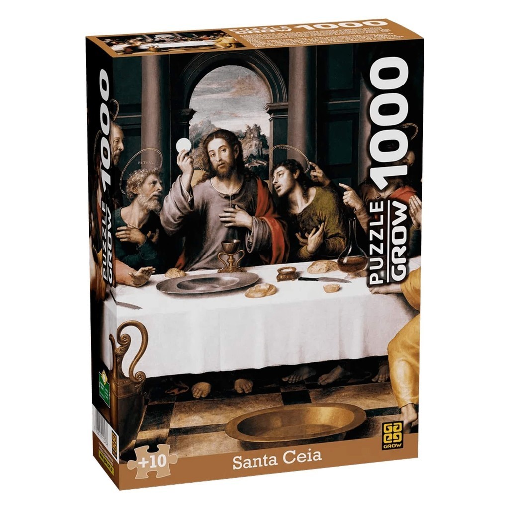 Brinquedo Infantil Quebra-Cabeça Puzzle Santa Ceia 1000 Peças Grow - 01393 - Mom & Baby