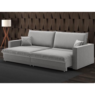 Sofá Tango 2,60m sem caixa, Retrátil e Reclinável Veludocristal Cinza - NETSOFAS em Oferta na Shopee