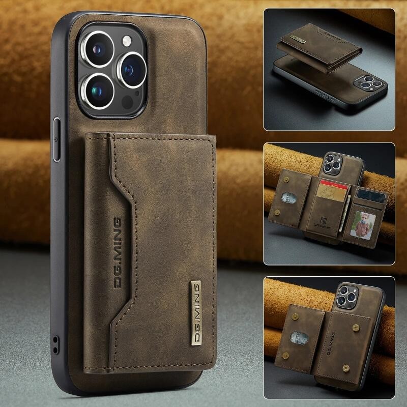 Capa Carteira Removível 2 Em 1 Com Porta-Cartões Para iPhone 16 15 14 13 12 11 Pro Max De Couro À Prova De Choque