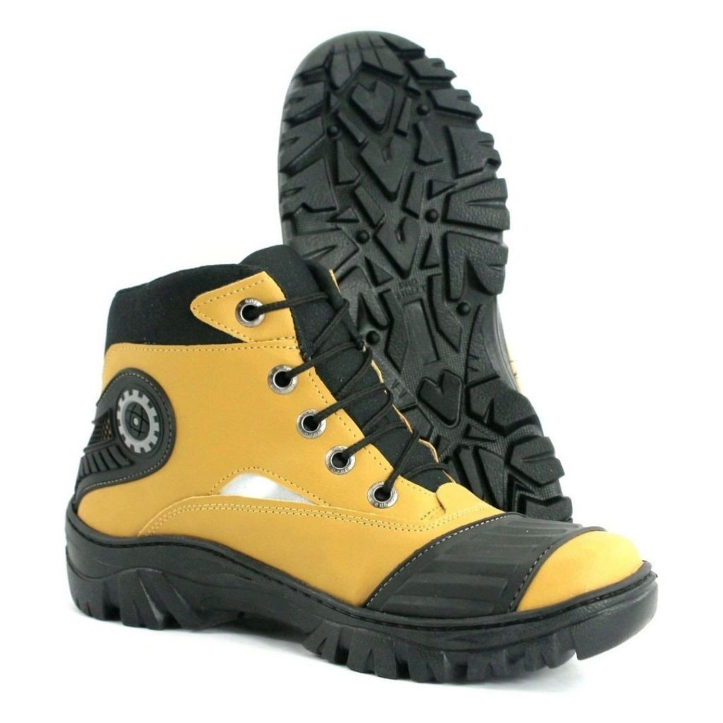 Bota Coturno Masculino Motociclista Militar Cano Médio Motoqueiro Original Com Proteçao