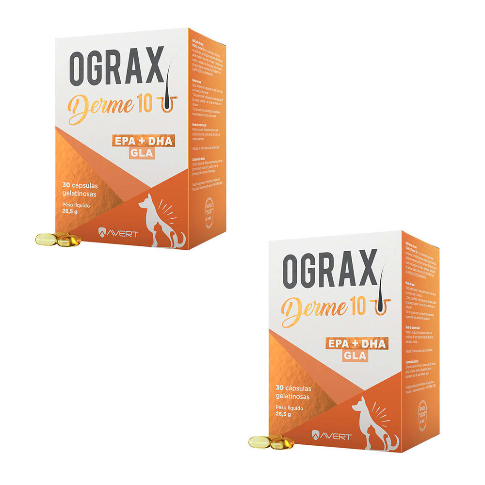 Kit 2 Ograx Derme 10 Suplemento Avert C/30 Cápsulas em Oferta na Shopee