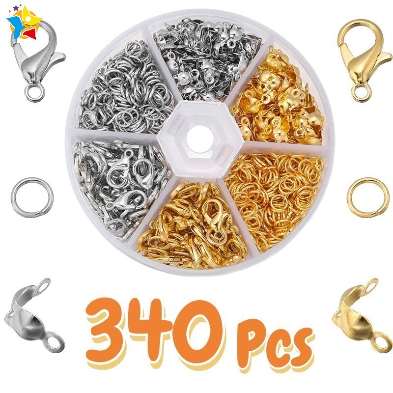 340pcs/Lote De Liga De Zinco JóIas De JóIas Kit De Lagosta De Lagosta De Salto Aberto em Oferta na Shopee