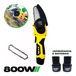 Motosserra Mini Serra Eletrica 2 Baterias 25V Bivolt 800w Portatil