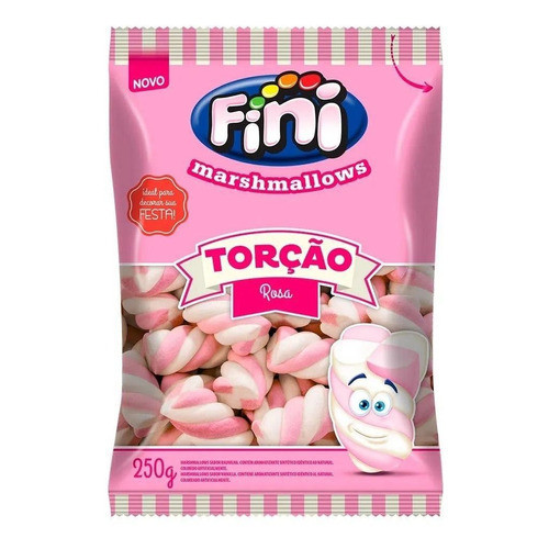 Marshmallow Fini Torção Rosa 250g Baunilha - Food & Beverages
