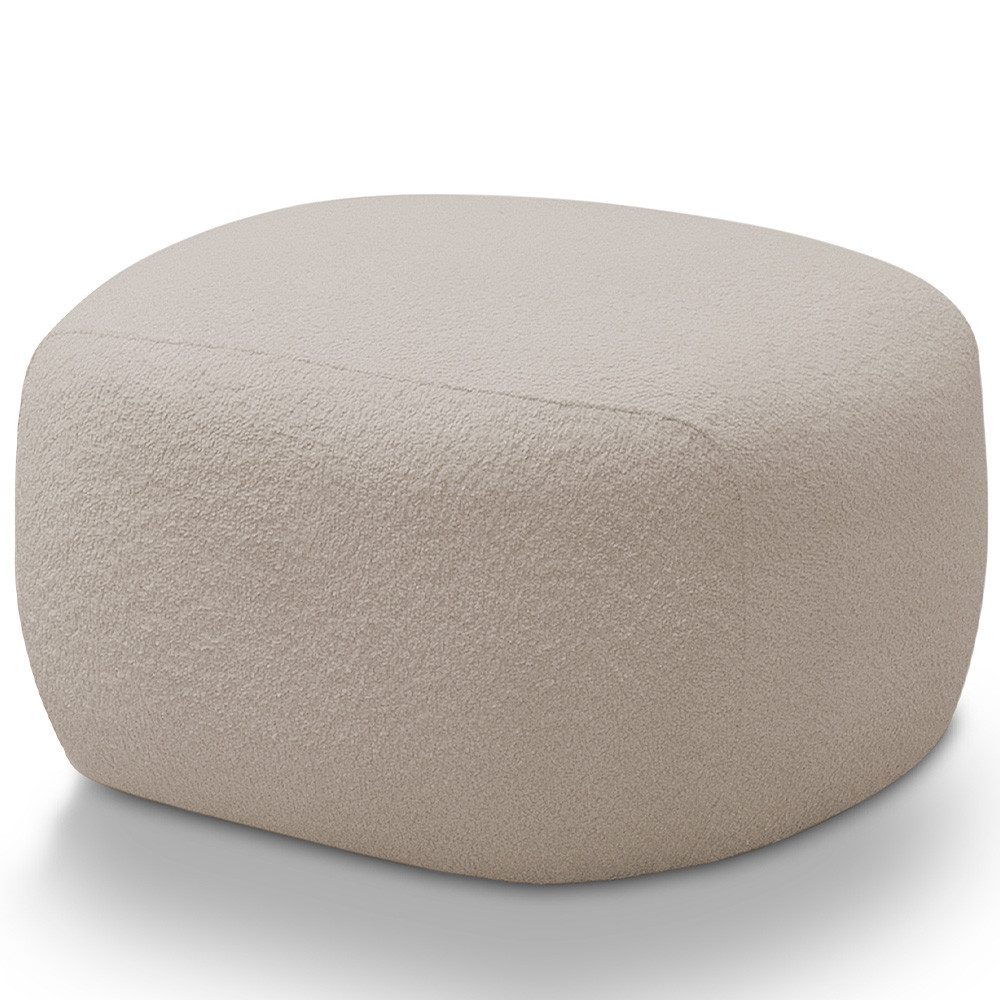 Puff Decorativo Orgânico Para Sala de Estar Living Barolo L06 Bouclê Bege - Lyam Decor - Home & Living