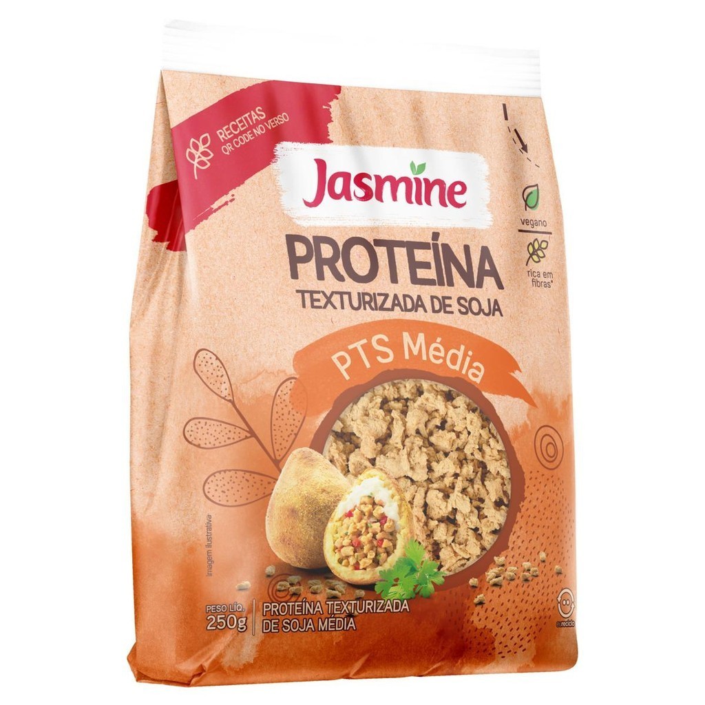 Proteína Texturizada de Soja Média Jasmine Pacote 250g - Food & Beverages