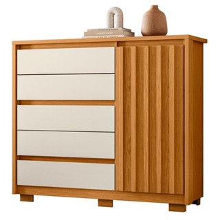 Cômoda Sapateira Quarto Duetto 05 gavetas e 1 Porta Ripada em Oferta na Shopee