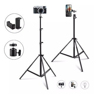 Tripé Grande 2,1m Encaixe 1/4 + Suporte Celular E Camera em Oferta na Shopee