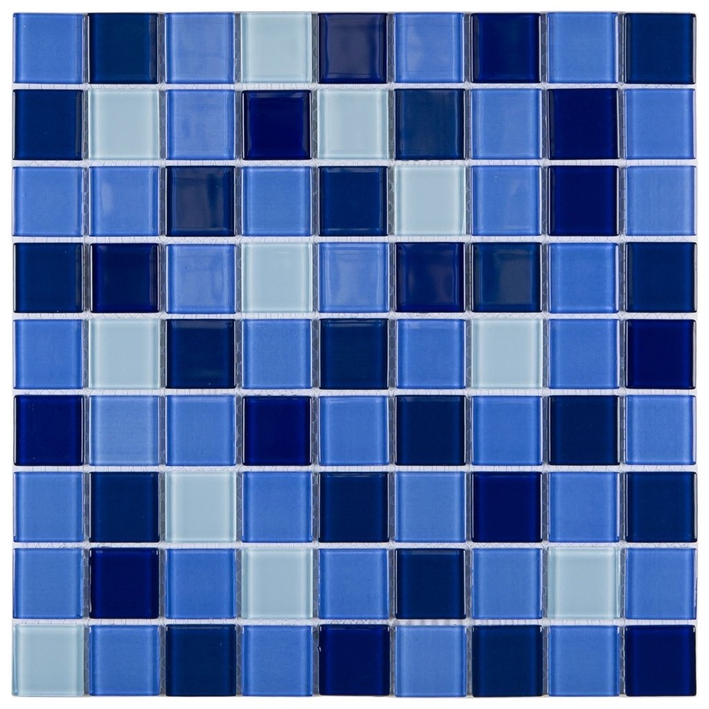 Pastilha de Vidro Miscelanea de 29cm X 29cm Rende  Glass Mosaic Azul